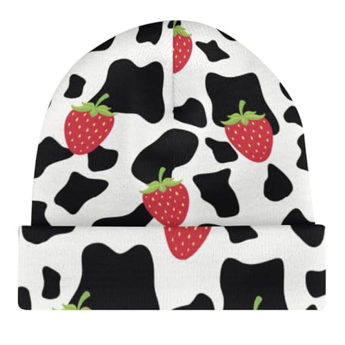 Strawberry Cow Kids Beanie Hat for for Girls Boys Children Cap Winter Knitted Chemo Cancer Headwear Accessories Gifts Decoration4