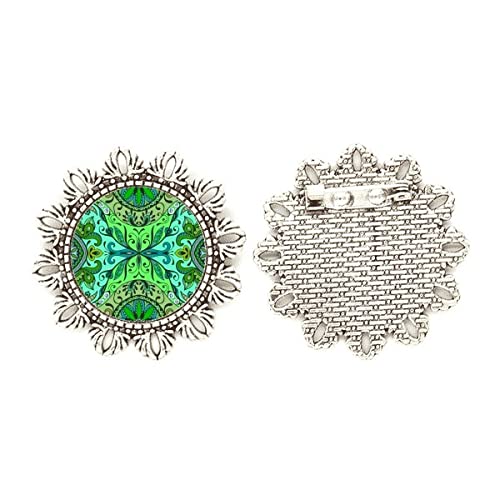 Broche de flores de estilo europeo un regalo plateado medium distinguido