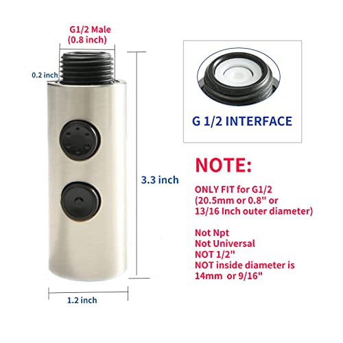 Kitchen Sink Faucet Sprayer Head, 2 Functions Sprayer Attachment For Faucet,Pull Down Faucet Head Replacement Part, G 1/2 Pull Out Spray Head For Kitchen Faucet Tap Sprayer Spout #TOP1