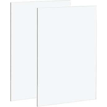 Pack of 2 A4 Clear Acrylic Sheets - 210 x 297 mm Clear Plastic Acrylic Sheet 3 mm Thick Transparent Plastic Sheet for Decoration Display Picture Frame Painting