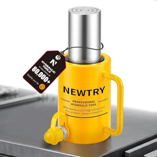 Image of NEWTRY 30 ton Hydraulic Cylinder Long Jack 4 inch Stroke Porta Power Ram Jack Lifting Cylinder Retract Automatically for Shipbuilding Bridge Construction