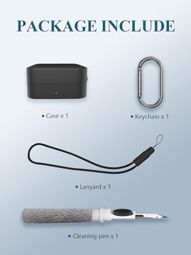 WUNIAK Coque de protection en silicone souple pour écouteurs Timekettle W4 Pro AI Interpreter avec kit de nettoyage, mousqueton et cordon Noir – vue 3