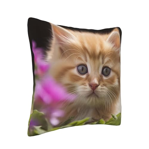 Housse de coussin chat en velours côtelé 45x45 cm pour canapé - 3