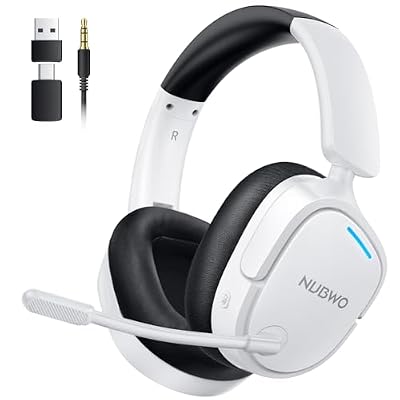 NUBWO Wireless Gaming Headset for PS5/PS4, PC, Laptop, Mac, 20ms Low-Latency, 80Hr, Zero Interference, PS5 Headset with 2.4GHz USB/Type-C, 7.1 Surround Sound, Bluetooth Gaming Headphones with Mic