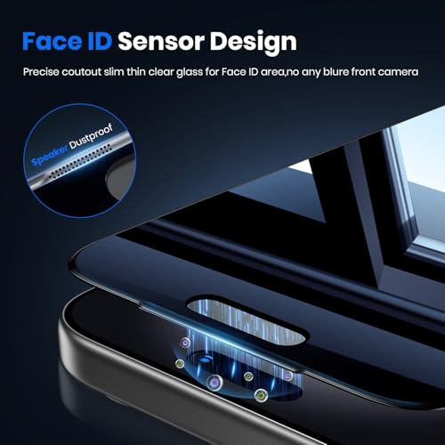 Image of WSKEN for iPhone Air Privacy Screen Protector - [4 Way 360 Anti Spy] [Auto Dust-Remove] 10X Military Shatterproof 4 Directions Zero Bubble Anti Peep Tempered Glass Film for air