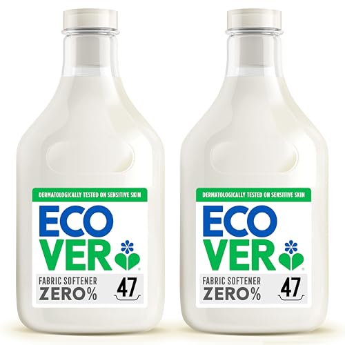 Ecover Zero Fabric Softener for Sensitive Skin, Baby Fabric Conditioner, Dermatologically Tested, 2 x 47 Washes, 2 x 1.43L