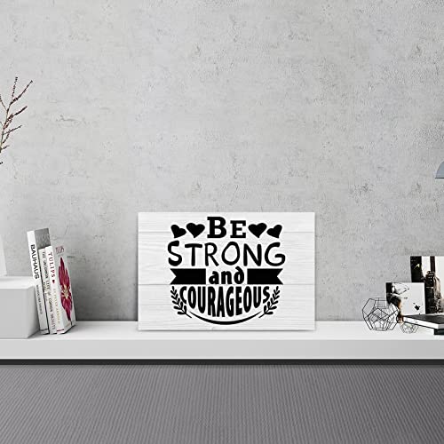 Plaque murale décorative bois citation Be Strong tableau déco maison 45 cm - 3