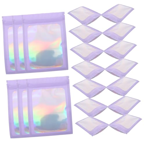 LOLIPPYY 50個密封可能 再封可能な袋 小型包装袋 フタ付き保存バッグ 食品 ジュエリー 小物収納用 中小企業向けパッキングバッグ ドライフラワー 豆 紅茶 ナッツ保存に