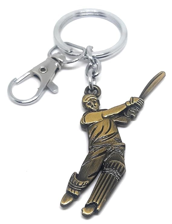 Double Sided Cricket Player Sports Gift Keychain For Cricketer Men Husband Boys Friend Bike Car House Metal Keyring-image-36