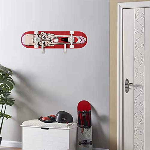 Bijun Skateboard Wall Mount, Longboard Hanger Skateboard Display Rack For Fits Skateboard Longboard Skis Nowboards Water Skis And Electric Skateboard(White) #TOP3