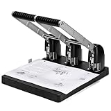 3-Lochstanzer, Locher für Ordner, Metall-Locher, 150 Blatt Kapazität, robuster Locher für Zuhause, Büro, Druckgeschäfte, Papierlocher, große Kapazität, Schwarz