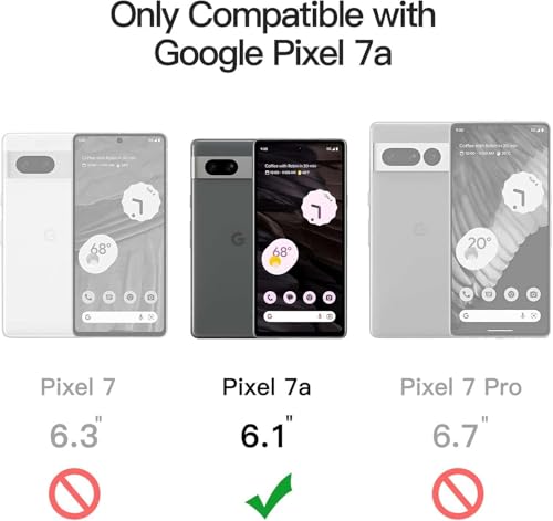 Image of Case Compatible for Google Pixel 7a,Black Cover Pixel 7a, Frosted Translucent Back Protective Slim Phone Cover, Stylish Look, dust Poof Anti-Fingerprints - (Black)