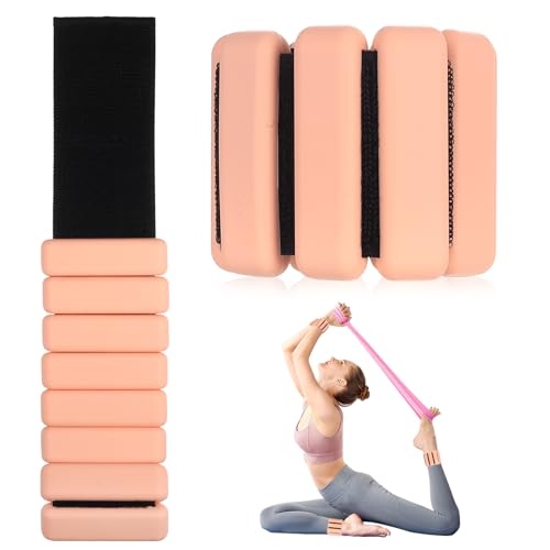 2 Pcs Tobilleras con Peso, Pesas Tobillos, Tobilleras LastradasPesas Muñecas y Tobillos, Pesas para Muñecas, piernas, brazos, yoga, baile, caminar, trotar, rosa