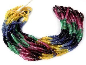 Naturale tormalina multi Beads 3 – 4 mm rondelle sfaccettato tormalina anguria filo da 13.5 a 35,6 cm di lunghezza