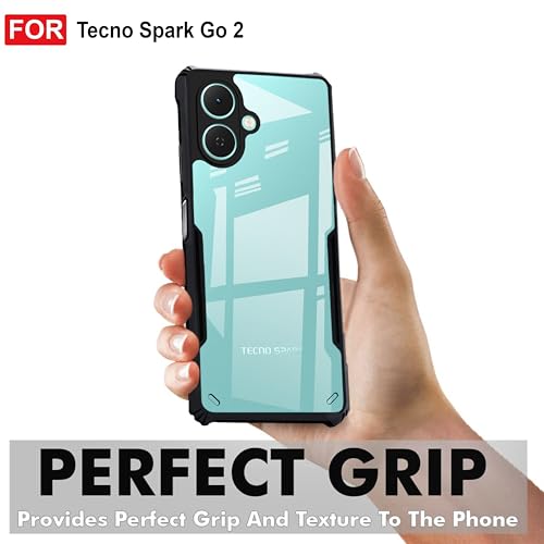 Image of Zapcase Back Case Cover for Tecno Spark GO 2| Compatible for Tecno Spark GO 2 Back Cover | Clear Case with Camera Protection | (TPU + PC | Matte Black)