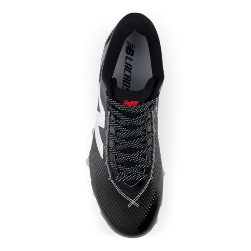 New Balance Men's FreezeLX V5 Low Lacrosse Shoe, Black/White/Silver Metallic, 7 M