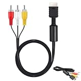Ninoclar 6Ft AV Cable for PS1 PS2 PS3, AV to RCA Cable Composite lead Audio HD Video TV Cord Compatible with PS 1/2/3（1.8M/6Ft ）