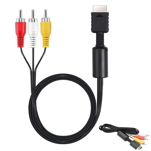 Ninoclar - Ninoclar 6Ft AV Cable for PS1 PS2 PS3, AV to RCA Cable Composite lead Audio HD Video TV Cord Compatible with PS 1/2/3（1.8M/6Ft ）