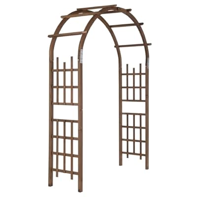 VINGLI Wooden Garden Arbor, Heavy Duty Outdoor Frame Trellis for Ceremony, Wood Trellis Garden Arch Pergola for Plant Climbing, Patio, Lawn, Wedding Ceremony