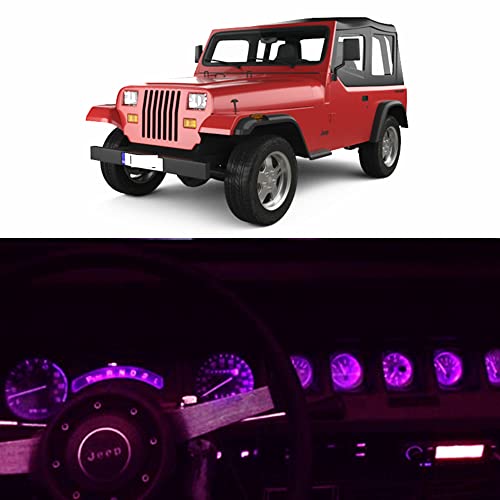 Image of WLJH Pink Plug-and-Play LED Dash Cluster Kit for 1987-1991 Jeep Wrangler | 3030 SMD, Amber, No Soldering, Stable Light Output, Instrument Warning Indicator Backlight, Twist Sockets, 8-Pack