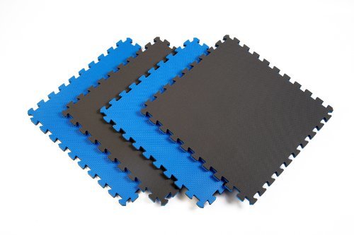 Norsk Sport Multi-Purpose Reversible Foam Mats - Eva Foam Interlocking Tiles (Blue/Black 12 Tiles - 48 Sq. Ft.) #TOP6