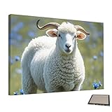 COWMGHLDFL Pintura decorativa para arte de pared, lienzo de ovejas, pósteres decorativos para decoración de pared, pintura estética para sala de estar, colgar cuadros para habitación o dormitorio