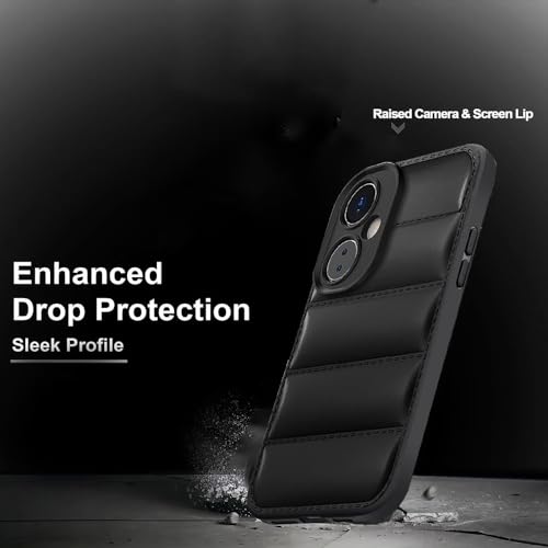 Image of KARWAN Puffer Edition Silicone Case Cover for Oneplus Nord CE3 Lite | Scratch Resistance Mobile Cover, Camera Protection Case Compatible with Black