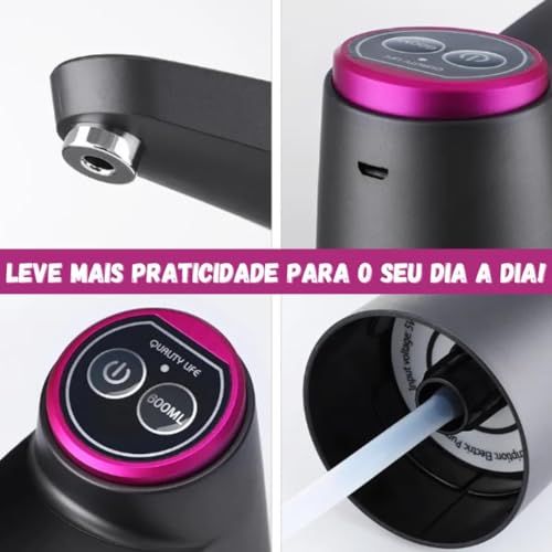 Torneira, Dispenser, Bomba Elétrica Para Galão de 5, 10 ou 20 Litros, USB, Recarregável, com Bateria