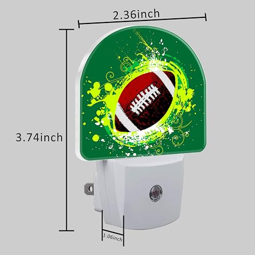Image of Night Light for Kids Girls Boys, Abstract American Football LED Night Light Plug into Wall with Dusk to Dawn Sensor for Room Decor, Hallway, Kitchen, Bathroom, Nursery, Stairs