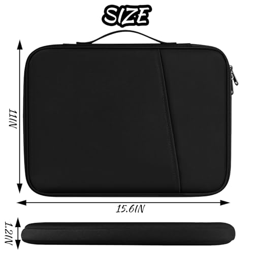 BoAn Laptop Sleeve Case, Handbags Portable Laptop Bag, 15.6 inch Bag Shockproof Protective Notebook Case with Accessory Pocket, for 15.6 inch HP, ASUS, Lenovo, Acer, Notebook, Computer, Black