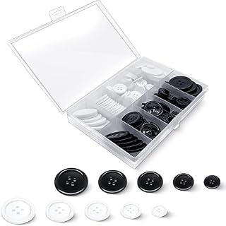 Buttons, 20mm 25mm Buttons for Baby Clothes Knitting Crafts Sewing Baby Cardigans Sewing Black White Assorted Buttons Holes for Baby Cardigans Knitting