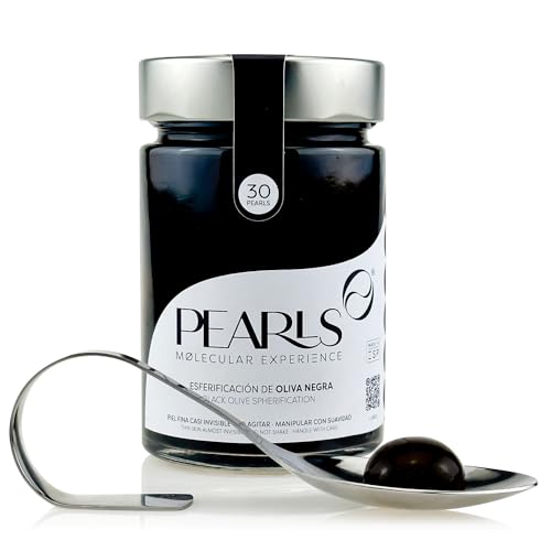 Pearls de Oliva Negra (30 Ud.) Esferificaciones Premium listas para degustar. Descubre la Gastronomía Molecular. Una explosión de sabor y sensaciones. Cocina molecular. Productos Gourmet.