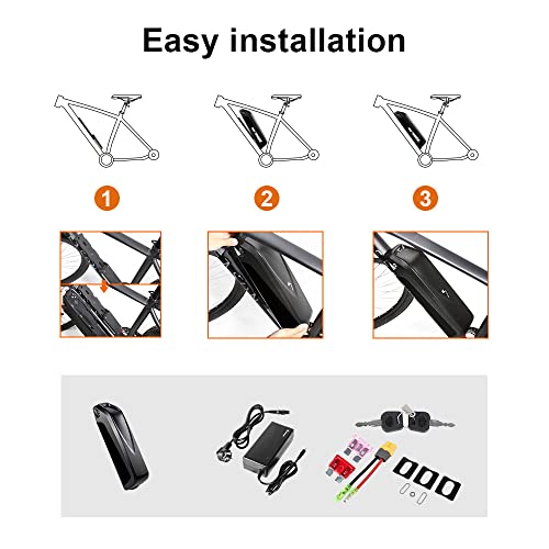 Miniatura 7 de Season Batería Para Bicicleta Eléctrica Hailong-4 Pines 36v 13ah, 481wh Con Cargador De 2a, Apta Para Motores De 36v 250w-350w 500w, Para Mifa Prophete Ancheer, Compatible Con Tianneng