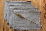 Novillo Geschirrtücher aus hochwertigen Leinen in Seidengrau [4 Stück] - 50 x 70 cm - Küchentücher aus 100% Leinen - Die Poliertücher sind nachhaltig, schmutzabweisend und fusselfrei