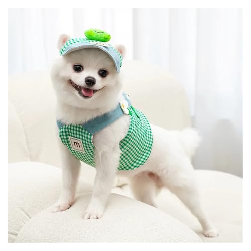 Harnais de poitrine pour chiots vert motif grenouille et canard