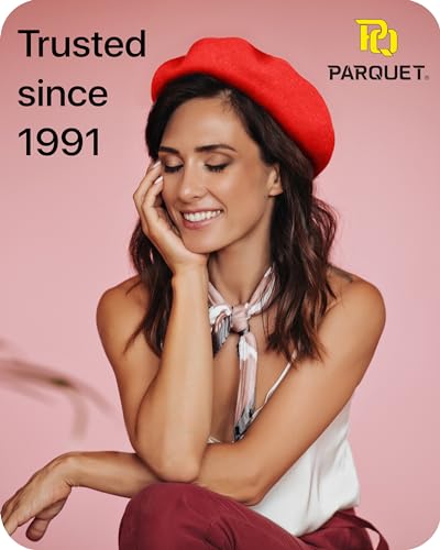 Image of Parquet Solid Color French Beret Hat. Classic French, Casual and Chic Lightweight Cap for Women