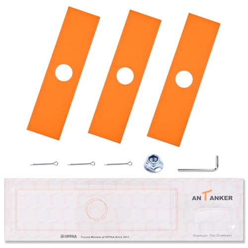 Antanker AEB0800 Edger Blade Replacement for EGO Power&Multi-Head System Heavy Duty Steel Blade Mounting Hardware Compatible with EGO 56V Edger EA0800 ME0801 ME0800 with Cotter Pin and Nut 3 Pack