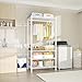 Ulif H2 Heavy-Duty Portable Closets, 4-Tier Freestanding Garment Rack Suit for Small Space and Corner, Closet Organizer System Portable Closet Wardrobe, Max Load 500 LBS, White