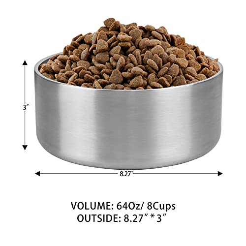 Dog Bowl, Stainless Steel Dog Bowl with 8Pcs Anti-Skid Rubber Stickers, No Spill Food and Water Bowl, Metal Food and… - Image 8