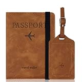 LIEWEI Boutique Shop UK Bolsa for Pasaporte, Porta de Cuero, multifunción, for Viajes, for Billetes, Tarjetero, Organizador pasaportes Viaje Funda para Pasaporte(Bruin)