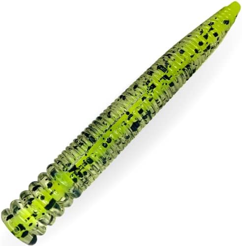 JIGITY - Ned Rig Baits | 10 Pack Uncle Ned 3" Soft Plastic Worms | Finesse Style Bait Largemouth Smallmouth Multispecies Crappie Bluegill Bass Fishing Gear (3", Ghost Spark)