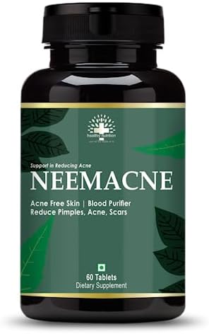 Healthy Nutrition - Just for the Health of it Neem For Acne Free Skin,Blood Purifier To Reduce Pimples On Face (60 Tablets), 200 grams