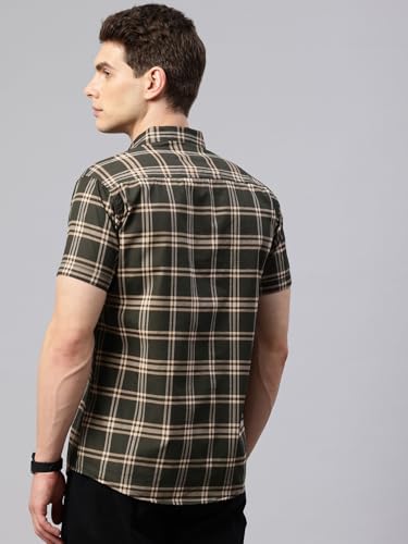 Image of Majestic Man Slim Fit Short Sleeve Checked Pure Cotton Casual Shirt