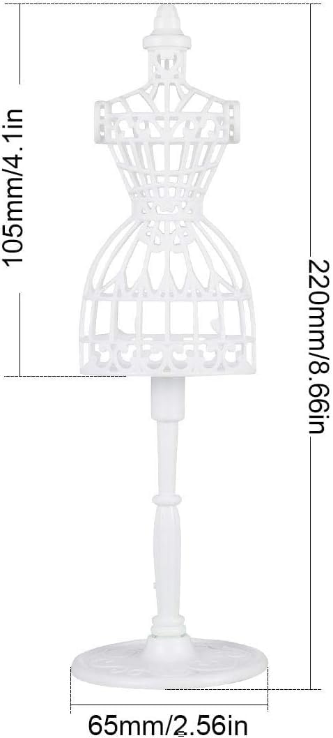 5 Pcs Mini Mannequin Dress Form, 220mm Hollow Art Model Frame, Gown Display Stand, Clothing Model Rack for Mini Toy Outfit Showcase