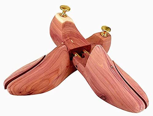 Shaper de chaussures, 2 pièces/lot Embauchoirs pour hommes en bois de cèdre rouge Longueur et largeur réglables Shoe Shaper Outil d'entretien des chaussures Meilleure forme anti-rides Shoe Tree Shoe S