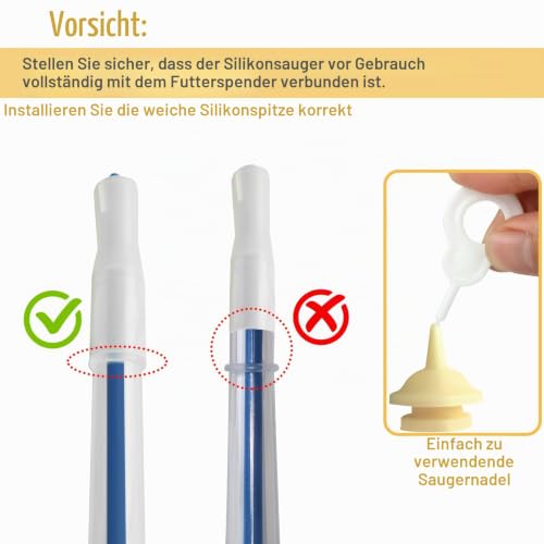 Tabletteneingeber Katze mit Haustier Fütterung Silikon Nippel Set | Umfangreiches Komplettset mit 6 Spritzen (1ml/5ml/10ml), Applikator und Aufzuchtnippeln für Welpen, Hunde und Katzen