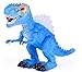 Vabliss T-Rex Electronic Light Up Dinosaur with Flashing Lights and Realistic Animal Sounds (Blue)