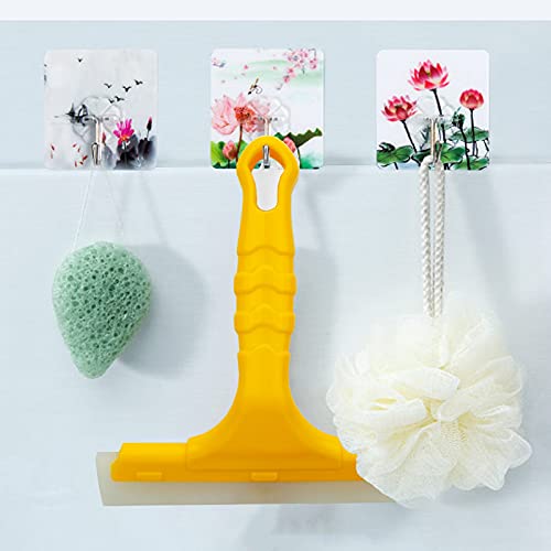 Image of CCyanzi Silicone Blade Small Squeegee, Shower Glass Squeegee, Window Tint, for Window, Bathroom Mirrors, Shower Door and Car Windshield, 5.5x5.5inch, Yellow (Pack of 3)