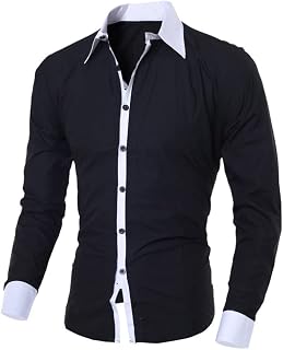 Men's Casual Shirt Regular Business Shirt Regular Fit Long Sleeve Men's Shirts Slim Fit Basic Business Sweatshirt Men's Cardigan Long Sleeve Casual T-Shirt with Buttons