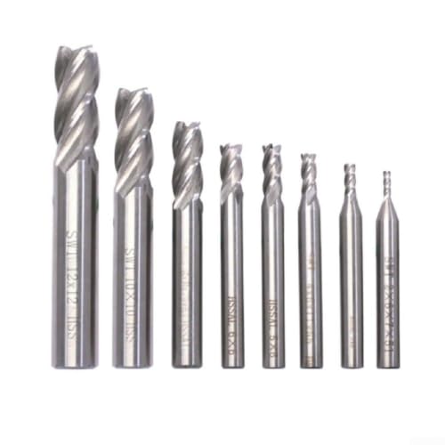 CNC Endfräser 8er Set Hartmetall 2mm bis 12mm Präzision